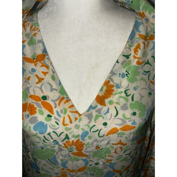 Guy Laroche Diffusion Paris Made in Dress Vintage Floral Dress 8 Pleated Bottom - Picture 5 of 12